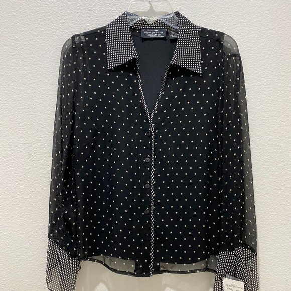 New York City Design Co Top 100% Silk Lined Buttons Front With Cami Size L NWT - Picture 9 of 14